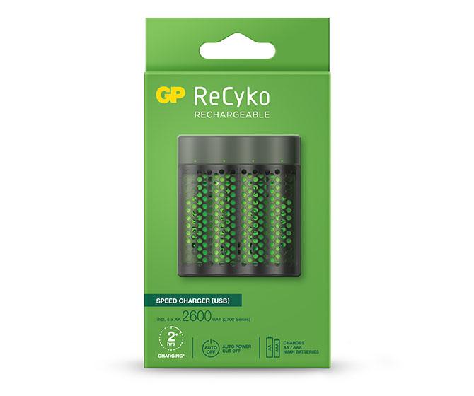 Gp batteries Pilhas Recarregáveis AA ReCyko LR06 2100mAh 4 Unidades Verde