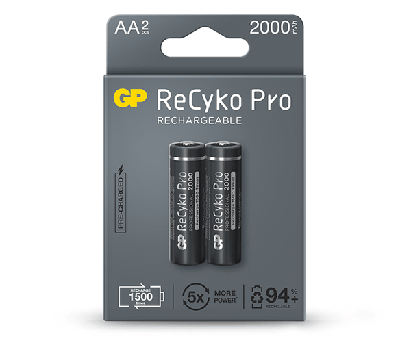 GP ReCyko Pro 2000mAh AA (Pacote de 2 Pilhas)